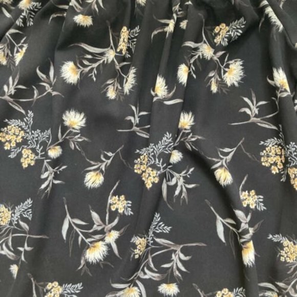 Off the Shoulder Black Floral Boho Peasant Blouse Top Black/Multi Size S - Picture 3 of 7